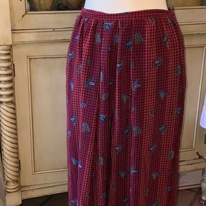 100% silk paisley skirt